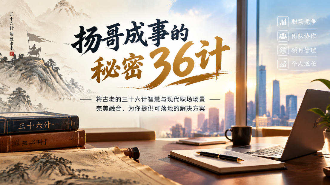扬哥成事的秘密36计,将古老的三十六计智慧与现代职场场景完美融合,为你提供可落地的解决方案-87副业网 - 互联网副业项目资源分享平台