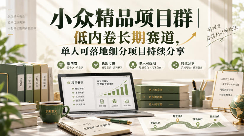小众精品项目群｜低内卷长期赛道，单人可落地细分项目持续分享-87副业网 - 互联网副业项目资源分享平台