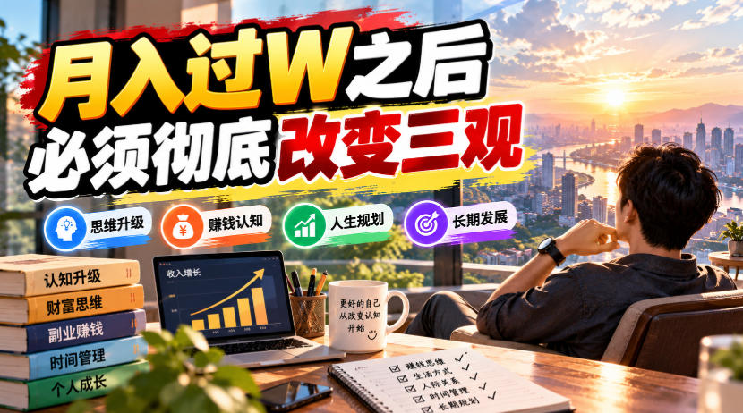 某公众号付费文章：月入过W之后，必须彻底改变三观-87副业网 - 互联网副业项目资源分享平台