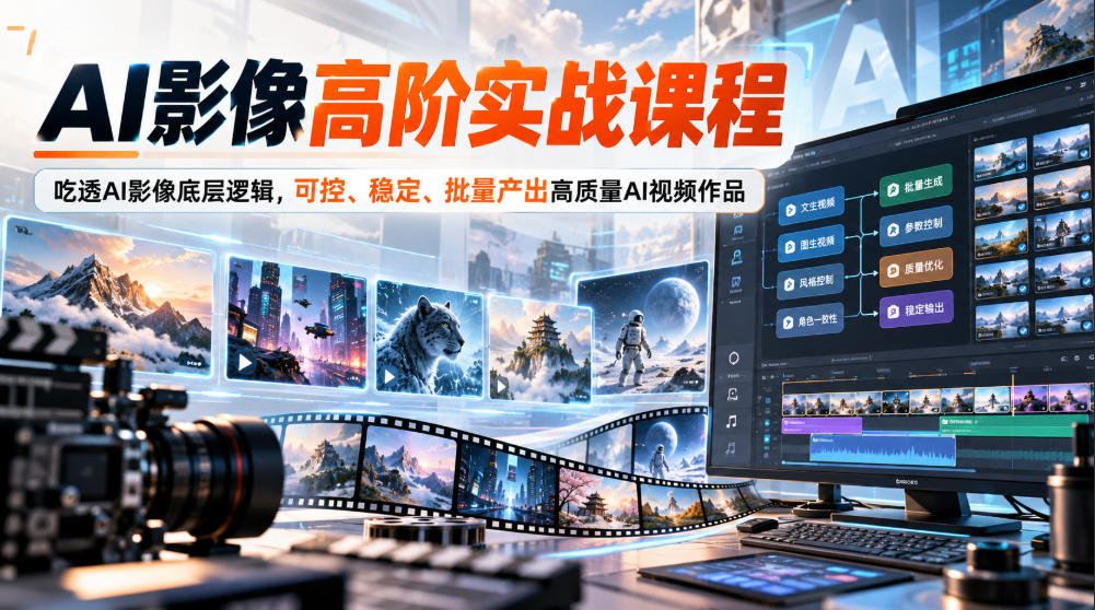 AI影像高阶实战课程,吃透AI影像底层逻辑,可控、稳定、批量产出高质量AI视频作品-87副业网 - 互联网副业项目资源分享平台