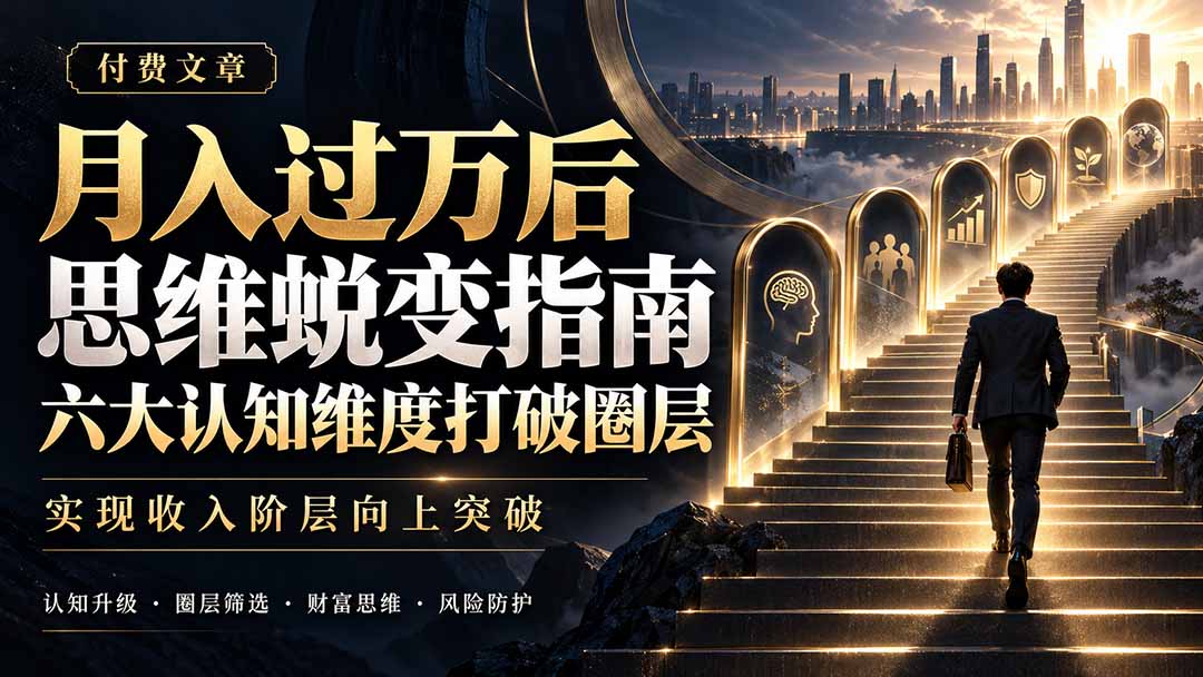 付费文章：月入过万后思维蜕变指南，六大认知维度打破圈层，实现收入阶层向上突破-87副业网 - 互联网副业项目资源分享平台