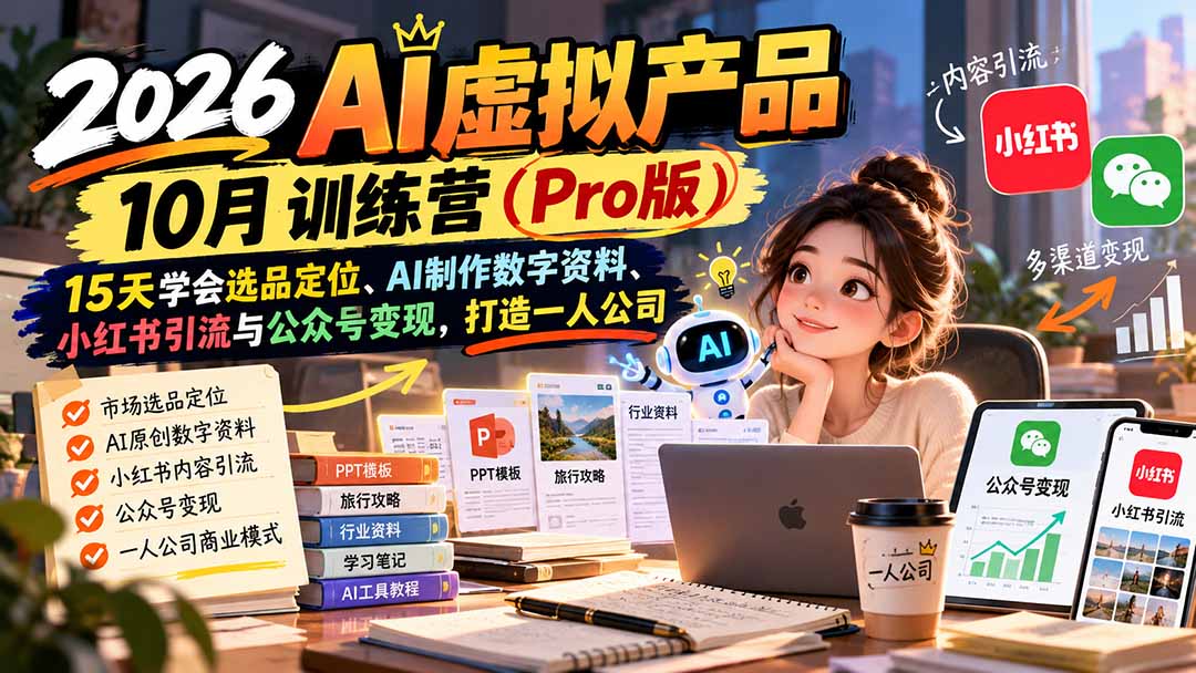 AI虚拟产品10月训练营(Pro版-87副业网 - 互联网副业项目资源分享平台