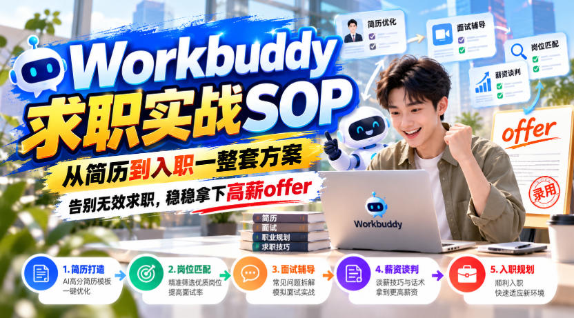 Workbuddy求职实战SOP，从简历到入职一整套方案，告别无效求职，稳稳拿下高薪offer-87副业网 - 互联网副业项目资源分享平台