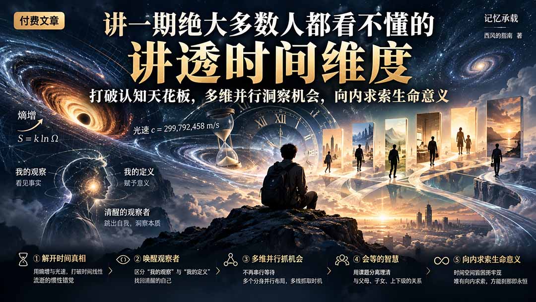 付费文章:讲一期绝大多数人都看不懂的,讲透时间维度,打破认知天花板,多维并行洞察机会,向内求索生命意义-87副业网 - 互联网副业项目资源分享平台