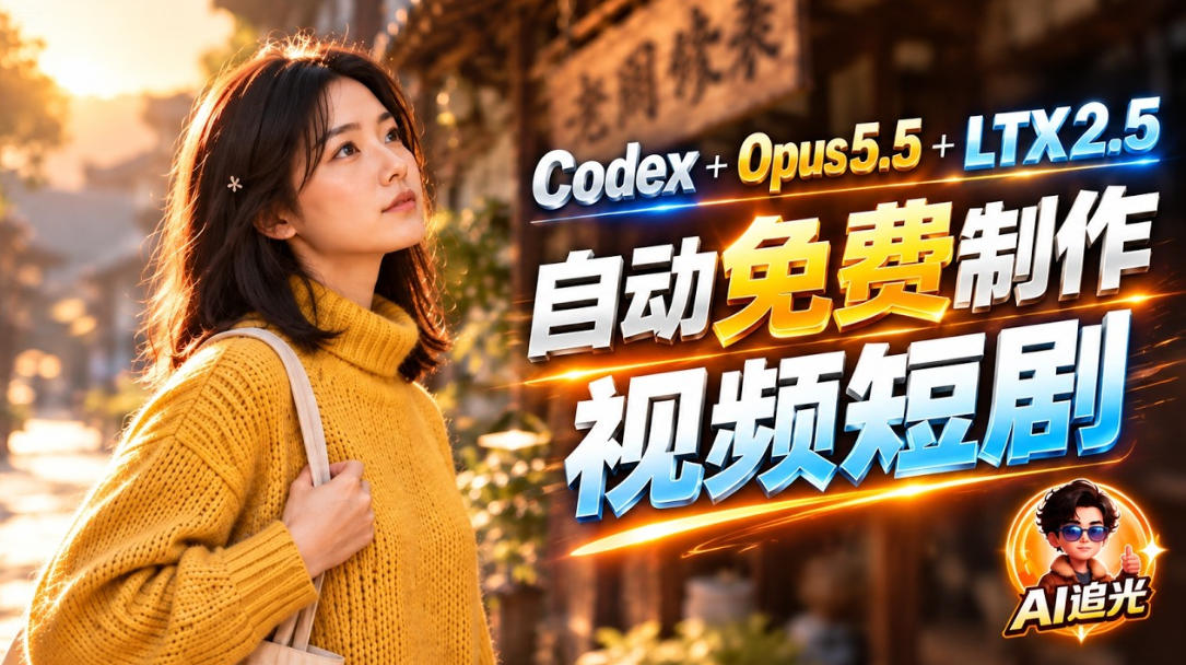 【无水印】Codex出图+免费LTX-2.5生成视频，Claude Opus 5.5全自动剪出1分钟情感短剧《停了的表》-87副业网 - 互联网副业项目资源分享平台